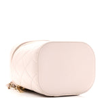 Lambskin Quilted Trendy Vanity Case Lilac
