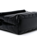 Calfskin Y Quilted Monogram Monochrome Toy Loulou Crossbody Bag Black