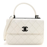 Lambskin Quilted Small Trendy CC Dual Handle Flap Bag White