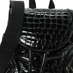 Calfskin Alligator Embossed Small Explorafunk Backpack Black