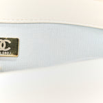 Shiny Lambskin Quilted Pearl Twist Mini Square Flap White