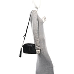 Calfskin Crocodile Embossed Monogram Lou Camera Bag Black