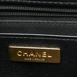 Shiny Lambskin Quilted Small Single Flap Black