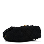 Tweed Quilted Mini Square Flap Black