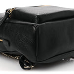 Pebbled Calfskin Soho Chain Backpack Black