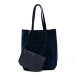 Suede Calfskin Kidskin Zoe Tote Midnight
