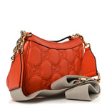 Calfskin GG Matelasse Chain Handbag Deep Orange Natural