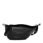Grained Calfskin Large Slouchy Banana Bag Black