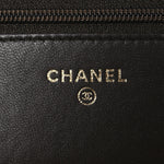 Lambskin Quilted Trendy CC Wallet On Chain WOC Dark Brown