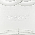 Caviar Quilted Medium Double Flap White