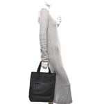 Denim Monogram Tote Bag Black