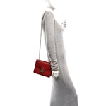 Dollar Calfskin Small Interlocking G Shoulder Bag Red