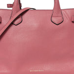 Grainy Calfskin House Check Medium Banner Tote Mauve Pink