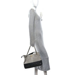 Suede Calfskin Shiny Lambskin Quilted Small Coco Base Shopping Bag Grey Black