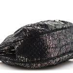Snakeskin Crystal Evening Clutch Black Silver