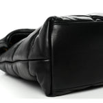 Lambskin Quilted Medium Loulou Puffer Monogram Chain Satchel Black
