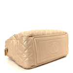 Metallic Lambskin Quilted Coco Cocoon Bowler Light Gold