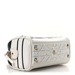 Calfskin Animal Print Micro Dior Vibe Zip Bowling Bag White Multicolor