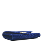 Velvet Matelasse GG Marmont Clutch Cobalt Blue