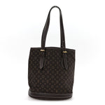 Mini Lin Monogram Bucket Bag Ebene