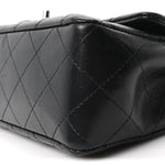 Lambskin Quilted Mini Rectangular Flap Black