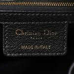 Shiny Grained Calfskin Macrocannage Medium D-Journey Bag Black