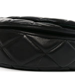 Lambskin Quilted Rocking Horse Shoulder Bag Black