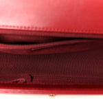 Lambskin Quilted New Medium Boy Flap Dark Red