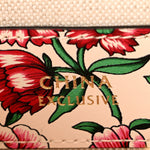 Calfskin Matelasse Diagonal Brit Roses Print Mini Interlocking G Heart Shoulder Bag  White Multicolor