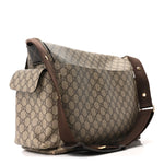 GG Plus Monogram Messenger Diaper Bag Dark Brown