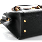 Textured Dollar Calfskin Web Small Diana Shoulder Bag Black Dusty Grey