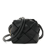 Lambskin Maxi Intrecciato Mini Cassette Camera Bag Black