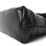 Lambskin Quilted Monogram Monochrome Small Loulou Puffer Chain Satchel Black