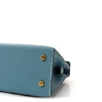 Epsom Mini Kelly Sellier 20 New Blue Jean