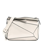 Calfskin Small Puzzle Bag White