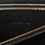 Shiny Box Calfskin Small Hourglass Top Handle Bag Black