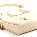 Lambskin Quilted Gaby Zipped Pouch Crema Soft