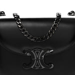 Calfskin Besace Clea Chain Triomphe Black