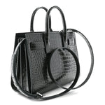 Calfskin Crocodile Embossed Nano Sac De Jour Dark Green