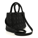 Ultra Matte Calfskin Cannage Medium Lady Dior Black