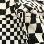 Nylon Checker Print Large Pandora Black White