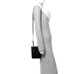 Vitello Plexiglass FF Embossed Mini Fendi Sunshine Shopper Tote Black