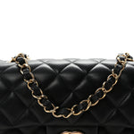 Lambskin Quilted Mini Rectangular Flap Black