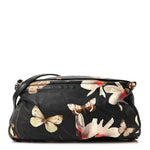 Lambskin Magnolia and Moth Print Mini Pandora Black