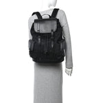 Monogram Jumbo GG Textured Dollar Calfskin Web Double Buckle Backpack Black