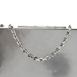 Metallic Calfskin Clutch Silver