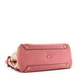 Derby Calfskin House Check Medium Banner Tote Mauve Pink