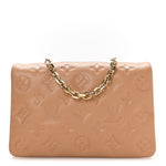 Lambskin Embossed Monogram Pochette Coussin Camel