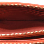 Lambskin Quilted Small Boy Clutch With Chain Orange