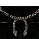 Velvet Skipper Crystal GG Monogram Super Mini Dionysus Shoulder Bag Black